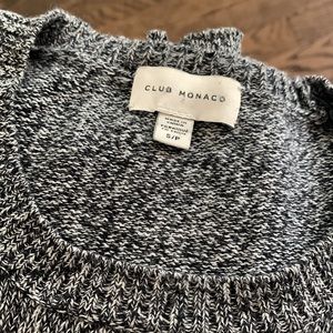 Club Monaco Cotton marled black and white sweater size small